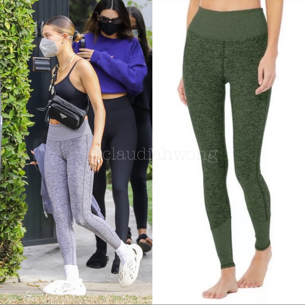 ALO YOGA High Waist Alosoft Lounge Leggings in Hunter Heather Green